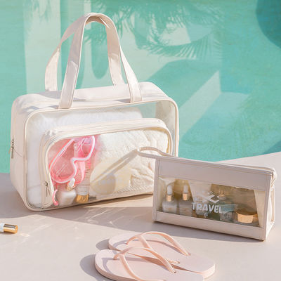 Nieuwste Modieus Custom Logo Accepted PVC Cosmetic Zipper Bag voor Reizen Toiletten