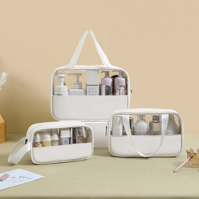Solid Pattern Type Transparent PU Make-up Brush Beauty Skin Care Pouch voor aangepast logo