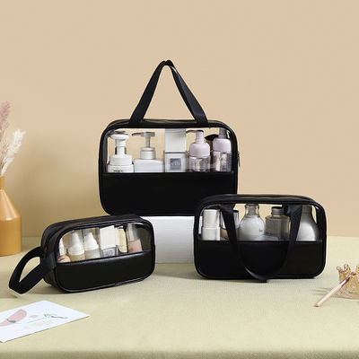 Solid Pattern Type Transparent PU Make-up Brush Beauty Skin Care Pouch voor aangepast logo