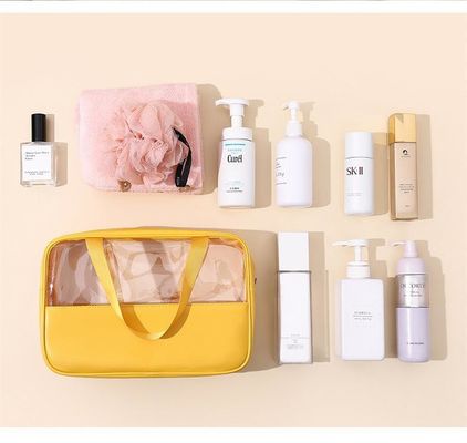 Solid Pattern Type Transparent PU Make-up Brush Beauty Skin Care Pouch voor aangepast logo