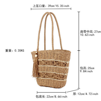 Gepersonaliseerde kleur mode zomerstrandtas vrouw dame stro boodschapper tassen schoudertassen handtassen
