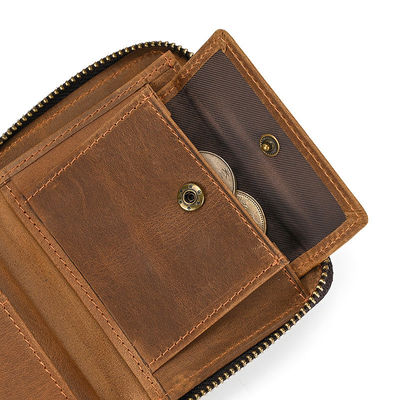 Mensen Echte Lederen Portemonnee Met Kaarthouder Korte Handtas Zipper Portemonnee Voor Standaard
