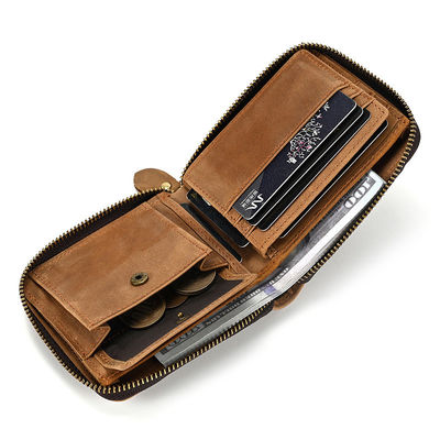 Mensen Echte Lederen Portemonnee Met Kaarthouder Korte Handtas Zipper Portemonnee Voor Standaard