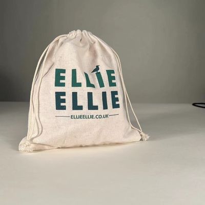 Custom Logo Printed Organic Canvas Cotton Drawstring Bag voor juwelen Verpakking Vraag