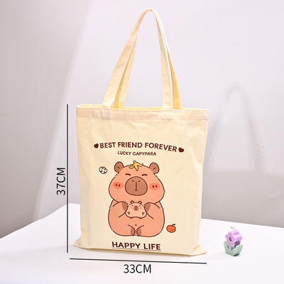 Custom Logo Zwarte handvat Canvas Bag 100% katoenen Tote Bag voor uw zakelijke behoeften