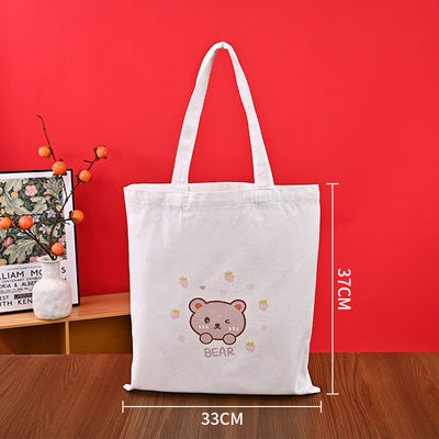 Custom Logo Zwarte handvat Canvas Bag 100% katoenen Tote Bag voor uw zakelijke behoeften