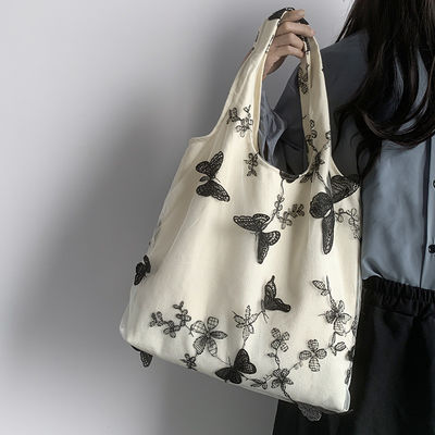Unisex polyester voering materiaal Koreaanse versie koe schoudertas met vlinder print