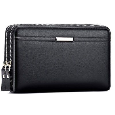 Genuine leder voorzak voor mannen portemonnee Custom logo tas dunne RFID blokkeringskaarthouder