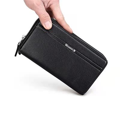 Genuine leder voorzak voor mannen portemonnee Custom logo tas dunne RFID blokkeringskaarthouder