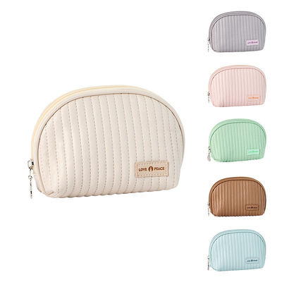 Leer logo cosmetische zakken cake stijl make-up organisator zakken voor cosmetica gemak