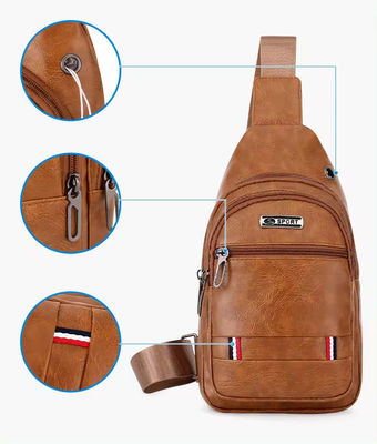 Gepersonaliseerd logo mode mannen PU lederen zakjes voor buitenreizen