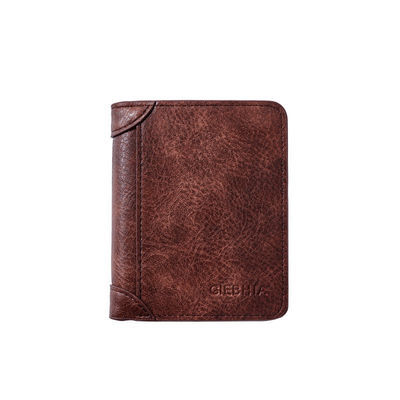 Volkoren lederen portemonnee voor mannen Afneembare Bifold Crazy Horse Portemonnee in retro bruin