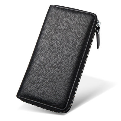 Mensen Slim Echte Lederen Wallet Holder Tas met Custom Logo van Customized