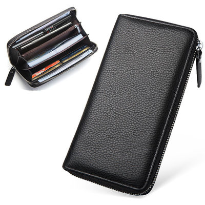Mensen Slim Echte Lederen Wallet Holder Tas met Custom Logo van Customized