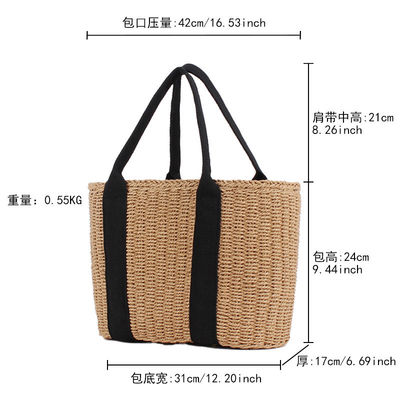 Vrouwen Bali Vakantie Winkeltas Handgemaakt Straw Tote Bag met grote capaciteit