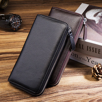 Mensen Slim Echte Lederen Wallet Holder Tas met Custom Logo van Customized