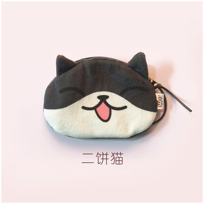 Unisex 3D Cat Coin Wallet schattig Mini Plush Handtas Kleine diervormige tas met linnen voering materiaal