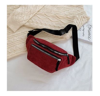Acceptabele OEM/ODM vrouwen taillezakken voor buitensport hardlopende sportschool Fanny Pack Corduroy