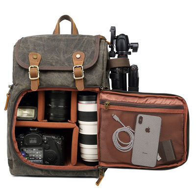 Eco-vriendelijke aangepaste logo camera tas rugzak voor DSLR en laptop in aangepaste kleur