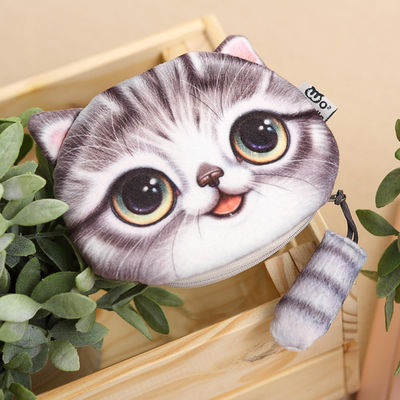 Kleur op maat Kinderen Portemonnee Meisje Portemonnees Muntzak Cartoon 3D Kat Zipper Kawaii Portemonnee Portemonnee