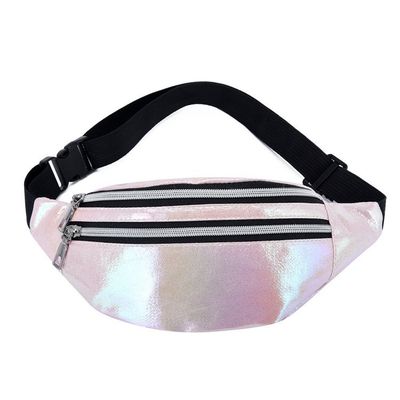 Stijlvolle aangepaste kleur holografische Fanny Pack taillezak voor meisjes Laser PU materiaal