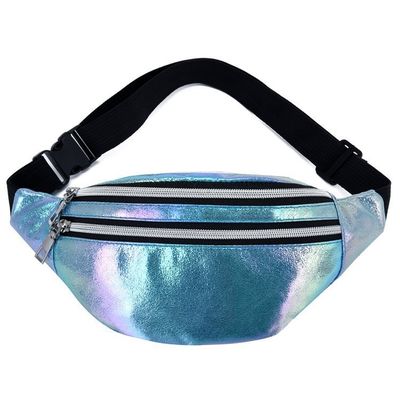 Stijlvolle aangepaste kleur holografische Fanny Pack taillezak voor meisjes Laser PU materiaal