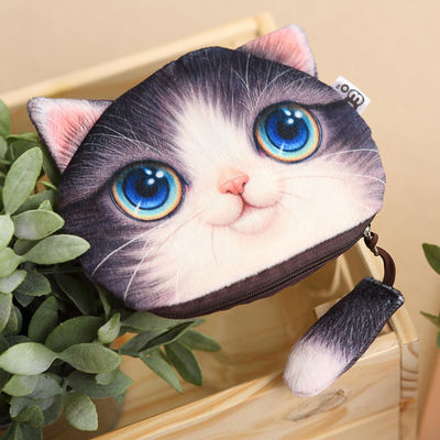 Kleur op maat Kinderen Portemonnee Meisje Portemonnees Muntzak Cartoon 3D Kat Zipper Kawaii Portemonnee Portemonnee