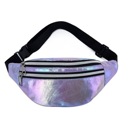 Stijlvolle aangepaste kleur holografische Fanny Pack taillezak voor meisjes Laser PU materiaal