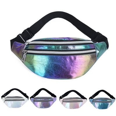 Stijlvolle aangepaste kleur holografische Fanny Pack taillezak voor meisjes Laser PU materiaal