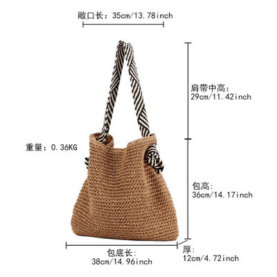 Koreaanse stijl Straw Braid schoudertas voor vrouwen Strand Geknoopt Riem Zomervakantie