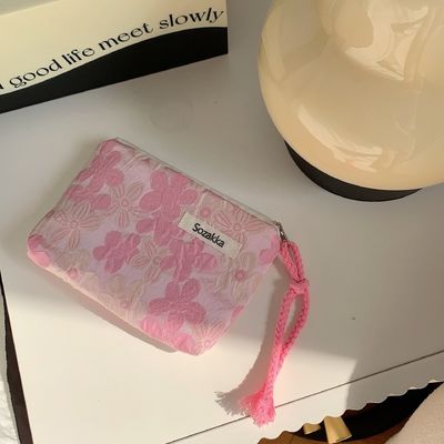 Reis make-up cosmetische tas Case Custom Cotton Canvas Pouch Toiletten Floral Make-up Bag