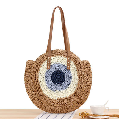 Zomer Halve ronde Ethnische stijl zadel stro Woven Beach Handgemaakte Rattan Tas voor Unisex