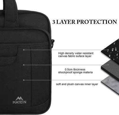 Customized Soft Bag Men Messenger Bag voor zakelijk kantoor Advocaat Attache Case in zwart