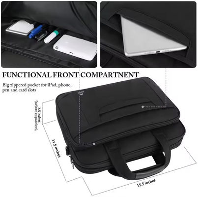 Customized Soft Bag Men Messenger Bag voor zakelijk kantoor Advocaat Attache Case in zwart