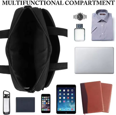 Customized Soft Bag Men Messenger Bag voor zakelijk kantoor Advocaat Attache Case in zwart