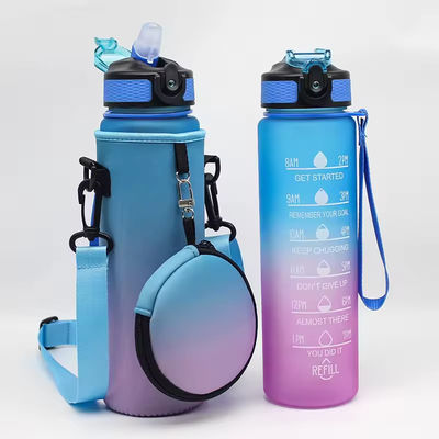 Gepersonaliseerd logo Neopreen waterfles koeler met verstelbare schouderband en zak