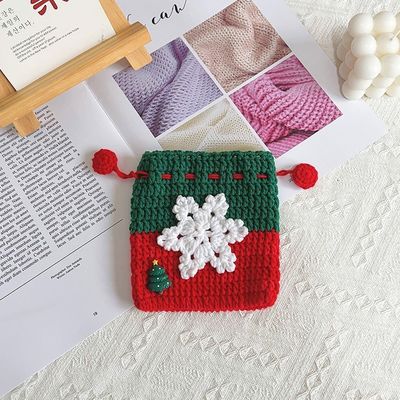 Handgemaakte Crochet Pocket Bag Bundel Kerstman Ruiltassen Munttassen Kerstcadeautjes