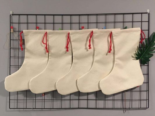 Sublimatie Blanks Santa Sack Kerstkousen Draadstrengtas met polyester bekleding