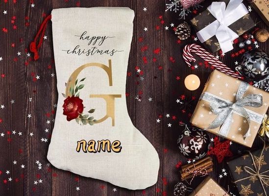 Sublimatie Blanks Santa Sack Kerstkousen Draadstrengtas met polyester bekleding