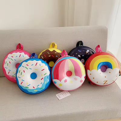 Nieuwheid Leuke boekentas 2024 Cartoon rugzak Donuts Rubber Shell schooltas voor het dagelijks leven