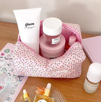Zipper sluiting bloemen cosmetische zak voor toiletten reizen aangepast logo zomer ontwerp