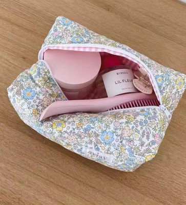 Zipper sluiting bloemen cosmetische zak voor toiletten reizen aangepast logo zomer ontwerp