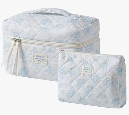 Lichte blauwe Gingham make-up tas Nieuwste modieuze stijl voor vrouwen reisbehoeften