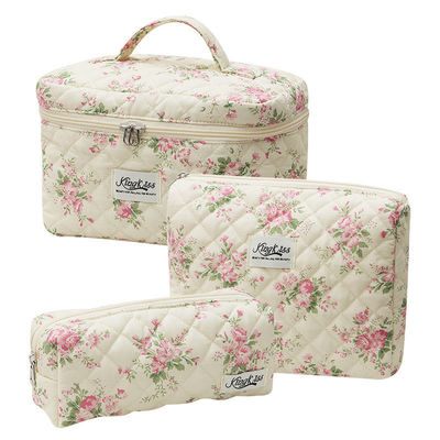 Lichte blauwe Gingham make-up tas Nieuwste modieuze stijl voor vrouwen reisbehoeften