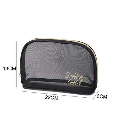 Zipper sluiting Zwart mesh make-up gereedschap organisator schoonheid cosmetische tas voor schoonheid liefhebbers
