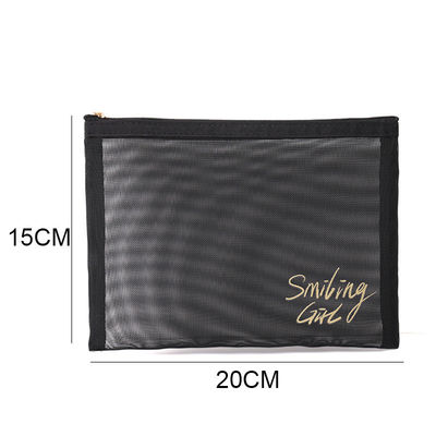 Zipper sluiting Zwart mesh make-up gereedschap organisator schoonheid cosmetische tas voor schoonheid liefhebbers