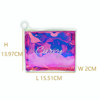 Custom Holographic TPU PVC Zipper Bag voor vrouwen Make-up Cosmetic Pouch Design