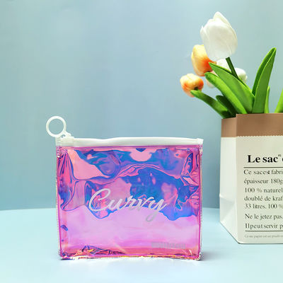 Custom Holographic TPU PVC Zipper Bag voor vrouwen Make-up Cosmetic Pouch Design