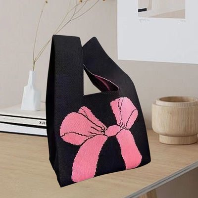 Gepersonaliseerd Tote Bag Design Gebreide biologische katoenstof met milieuvriendelijke boogknop