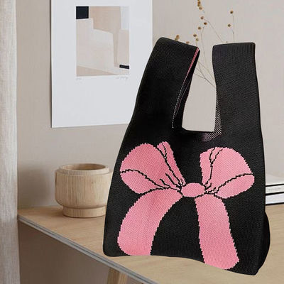 Gepersonaliseerd Tote Bag Design Gebreide biologische katoenstof met milieuvriendelijke boogknop
